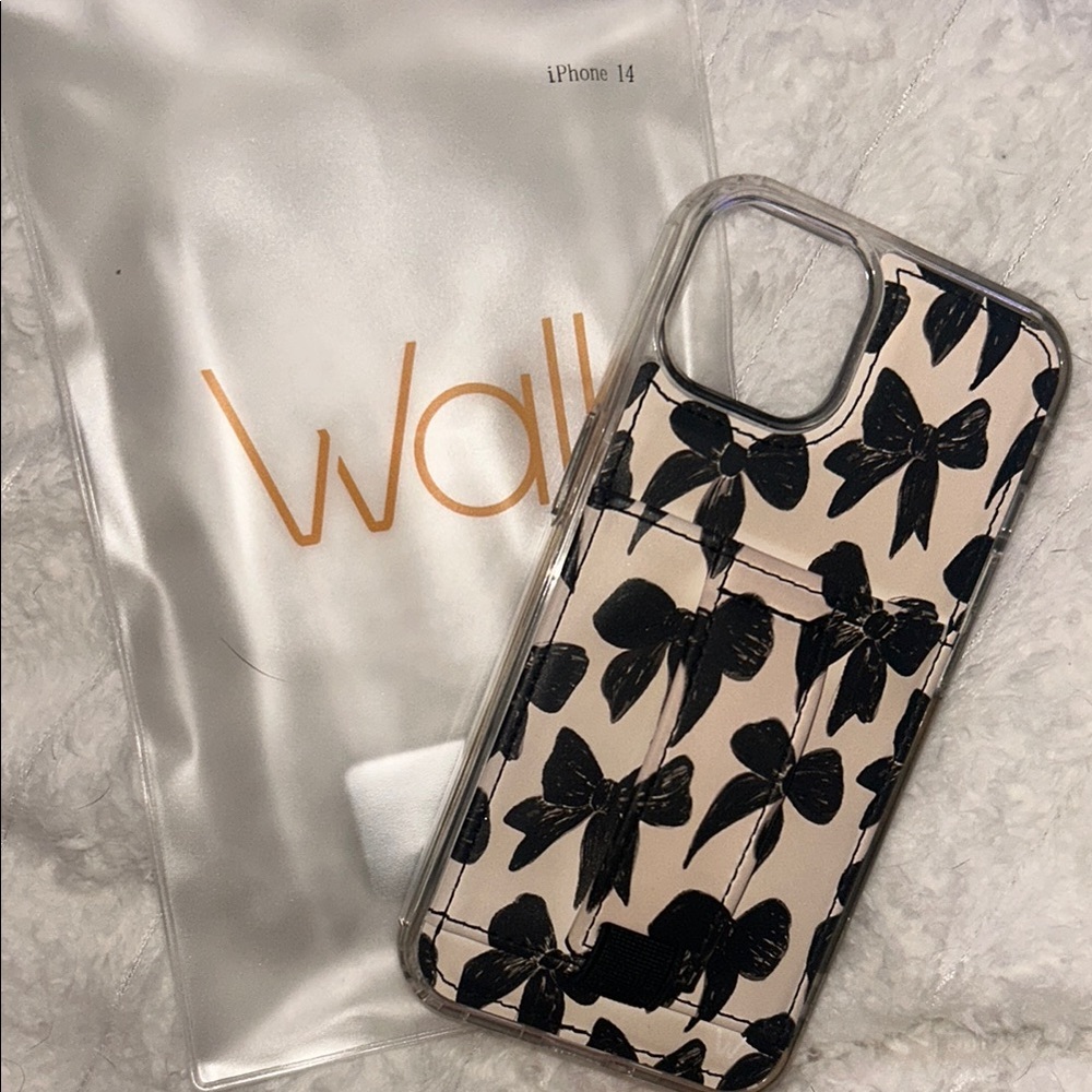 Black and Cream iPhone Case with Bow Design